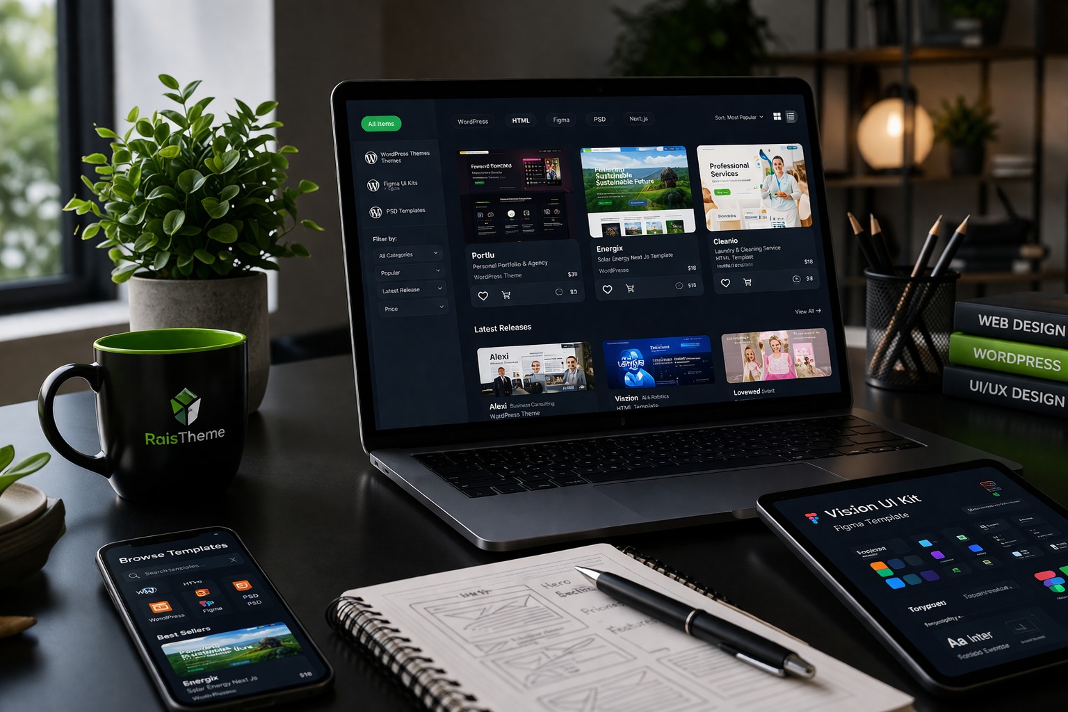 <p>Build Stunning Websites Faster with Premium Templates</p>