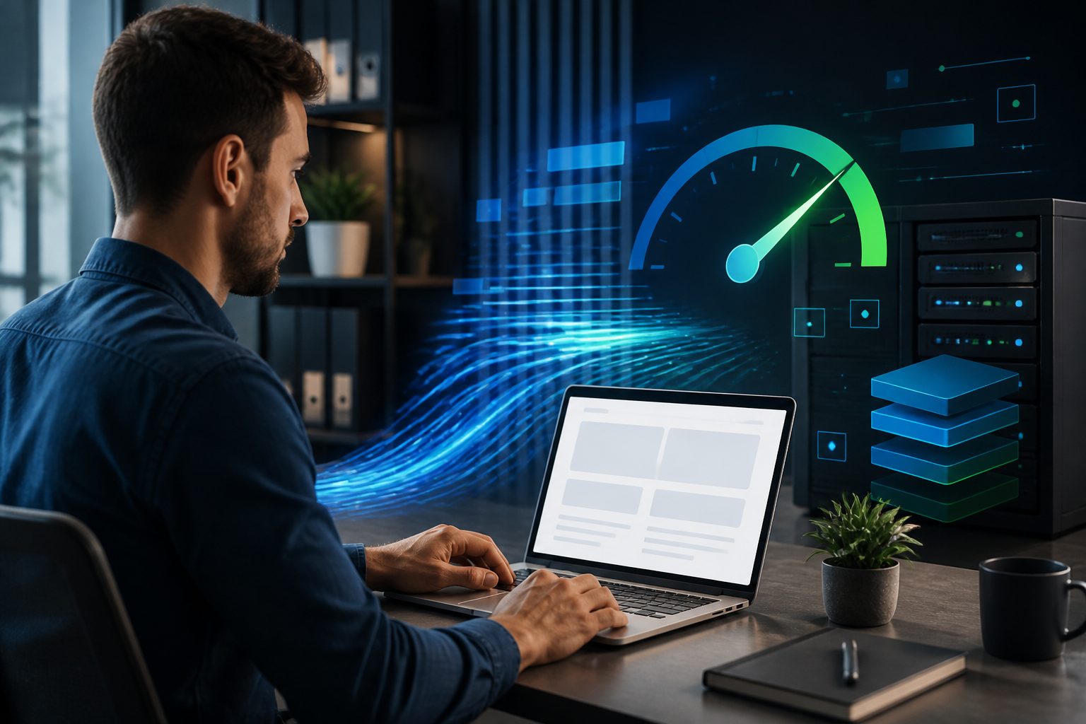 WordPress speed optimization dashboard with performance metrics